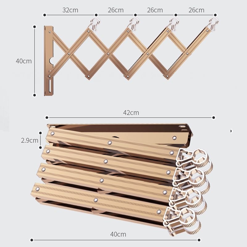 铝合金伸缩晾衣架支架加q厚底座阳台外推拉支架配件适用于28/34杆