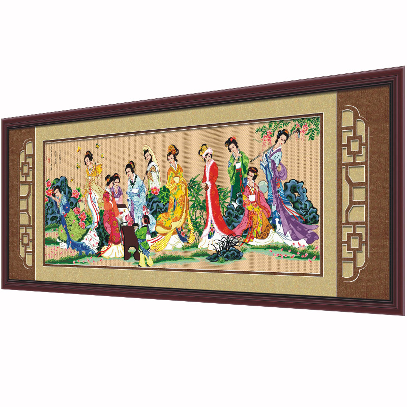 十字绣2021h新款线绣琴棋书画自己绣手工红楼梦十二金钗客厅大幅