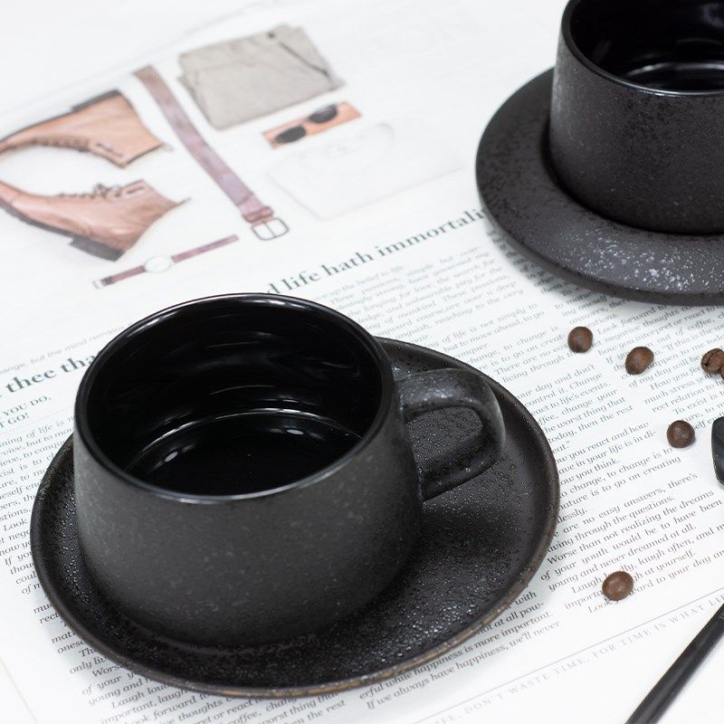 粗陶月球肌理高级感咖啡杯碟套A装陶瓷马克杯子办公室下午茶刻字,餐饮具,咖啡杯,淘宝优惠券,粉丝福利购,淘宝优惠卷