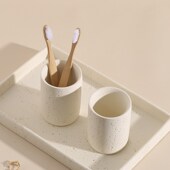 侘寂风洗漱杯套装 浴室o酒店电动牙刷置物架卫生间牙杯托盘洗漱套