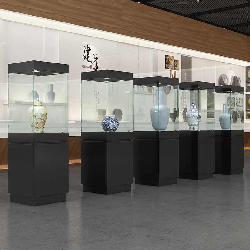 木质产品展示柜珠宝首饰玻璃柜台博物馆古董玉P器陶瓷文物展览柜