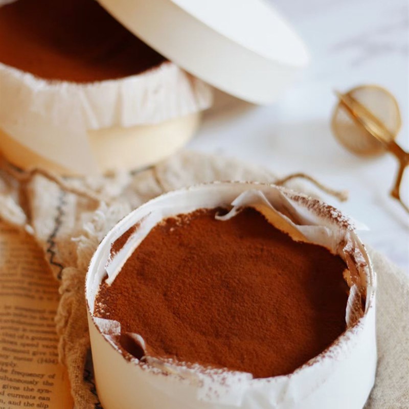 提拉米苏鸳鸯巴斯克蛋糕包装盒子4寸5/6寸双层R雪藏芝士圆形打包