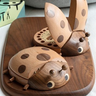 瓢虫 乳牙收纳盒女孩男孩儿童牙齿保存盒子储R存换牙收藏宝宝礼物