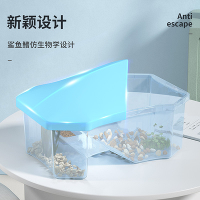新品寄居蟹饲养箱蜕皮缸饲养盒专用缸小螃蟹乌龟特大号简易鱼缸家