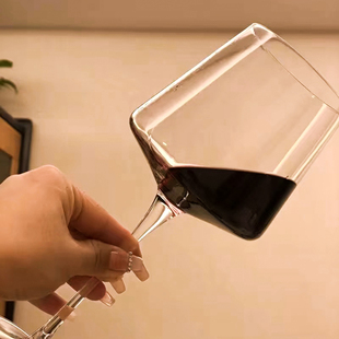 家用方形高脚杯无铅水晶勃艮第葡萄酒杯创意醒酒器 红酒杯套装