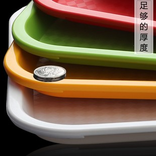 彩色塑料托盘长方形水果盘快餐盘幼儿园托盘奶茶店酒店茶水杯托盘