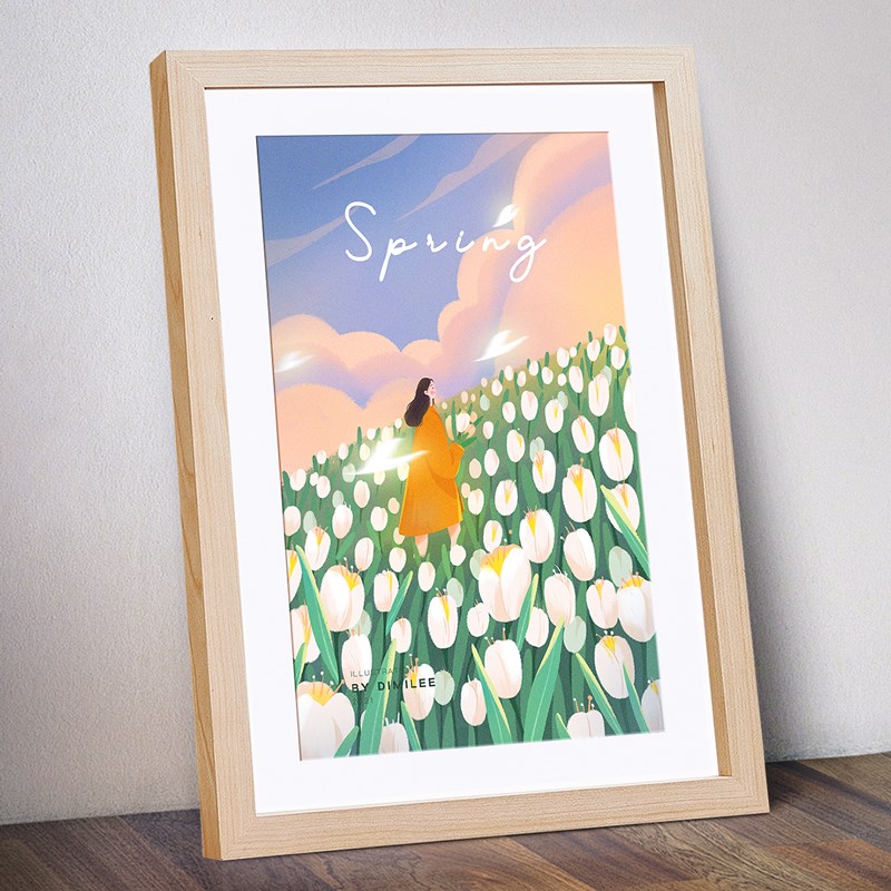 简约木质画框装裱挂墙4k8K相框空框A3a4展示框16寸20拼图框架定制