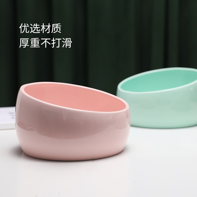 猫碗狗碗大容量狗食盆 大扁脸猫专用碗不湿嘴陶瓷饮水机 猫咪水壶