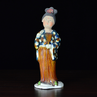 25cm仿古唐三彩仕女陶俑收藏 中式家居装饰摆件 中国特产文化礼品