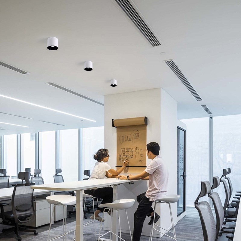 明装筒灯圆形免开孔超薄过道灯店铺健身房办公室餐厅吸顶明装射灯