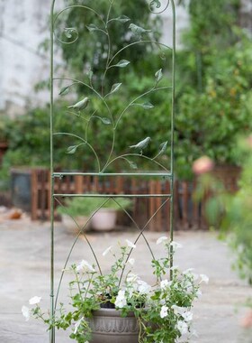 SHANGPIN新品欧式可折叠铁线莲可折叠花架户外铁艺绿植攀爬拱形架