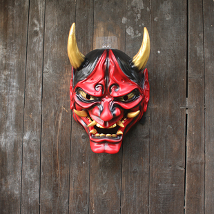日式般若面具万圣节二次元角色装扮成人全脸男女可佩带装饰挂件