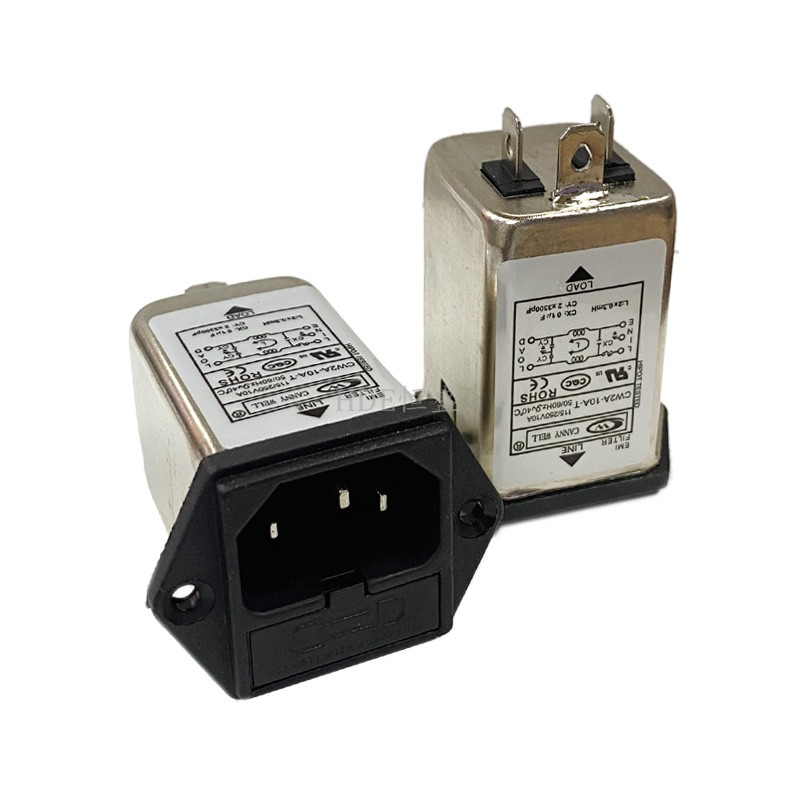 热销EMI单相220V交流电源滤波器CW2A-6A-T带保险丝10A插座式