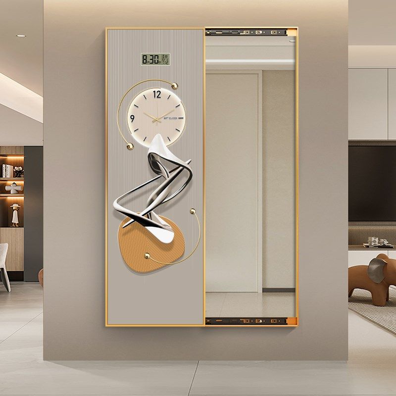 暗藏推拉式全身镜装饰画带钟表玄关隐形全身镜挂画可关闭全身镜,家居饰品,镜面画,淘宝优惠券,粉丝福利购,淘宝优惠卷