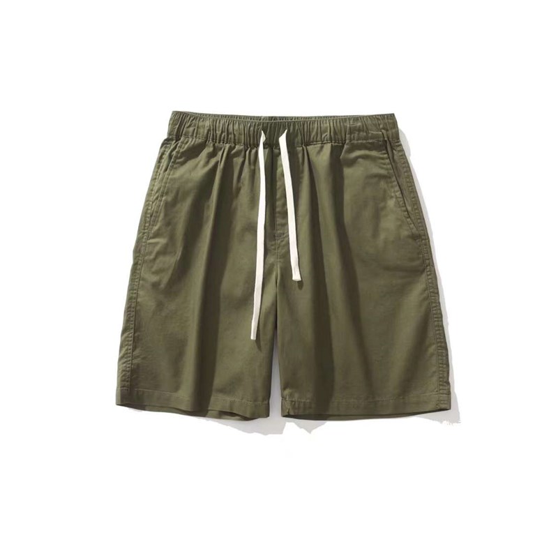 日单男装女装2024夏季全棉快干弹力松紧抽绳短裤宽松休闲中裤A098