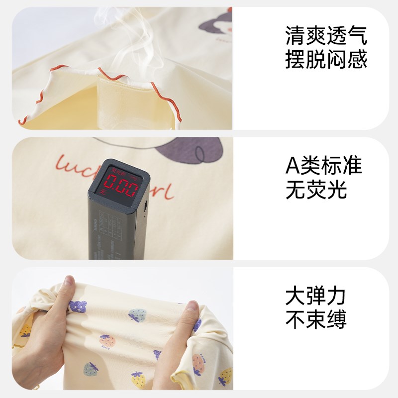 女童睡裙2024新款春夏季女孩纯棉薄款短袖睡衣女宝宝公主风家居服