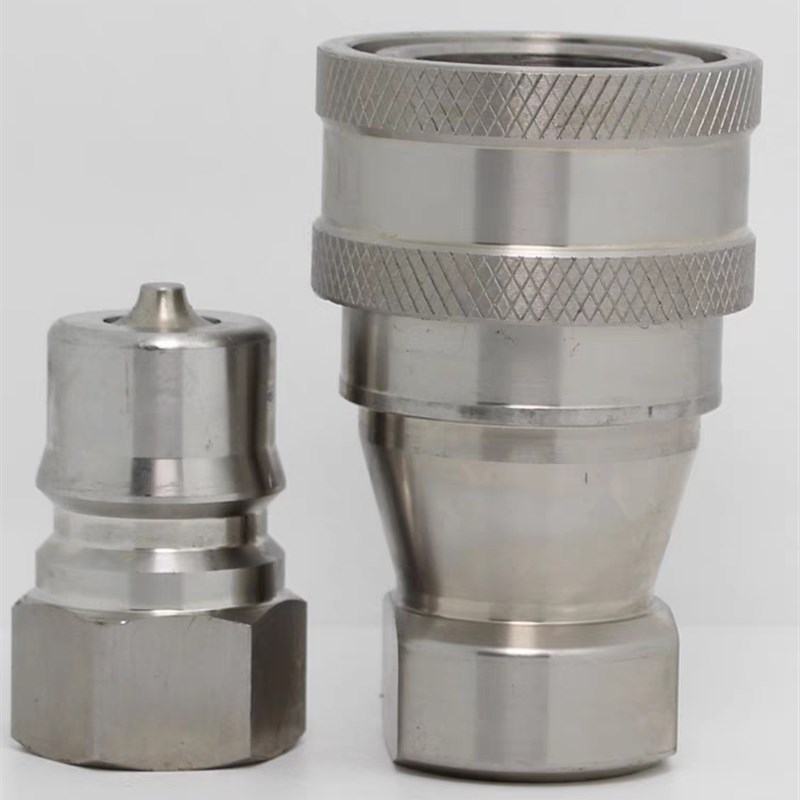 KZF304不锈钢开闭式液压快速接头耐高温腐蚀双氟胶密封油管高压