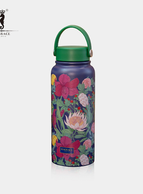 MAGRACE马芮诗手提保温杯大容量不锈钢内胆户外便携保温壶1000ml