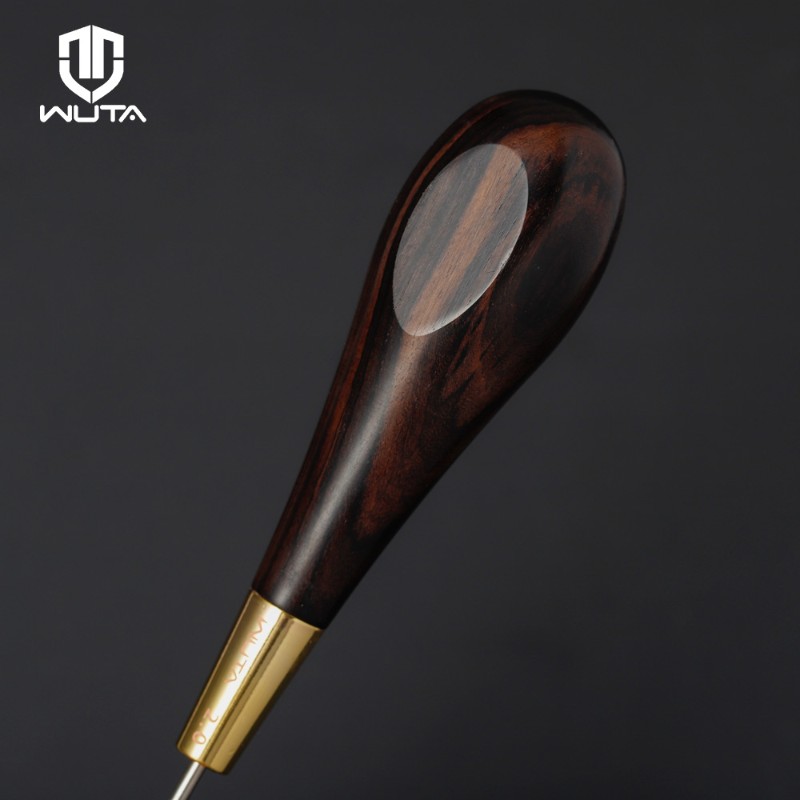 无它 黑檀木锥子菱锥皮革工具手缝D锥针皮具打孔 配菱斩间距轮使