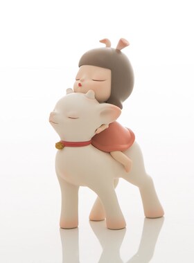 白夜童话 祥鹿初m晴Lite 艺术家贾晓鸥新品摆件车载创意酒柜礼