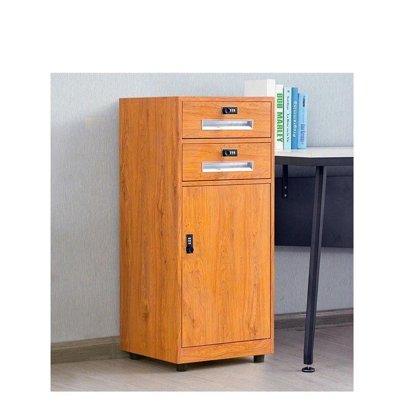 铁皮文件柜密码小矮柜桌边带锁活动抽屉柜子办公室档案Z资料储物