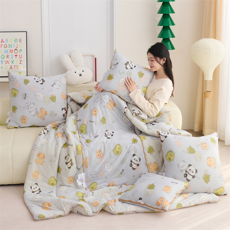 A类母婴级 凉感丝抱枕被子w两用二合一车用午睡靠枕毯子车载枕头