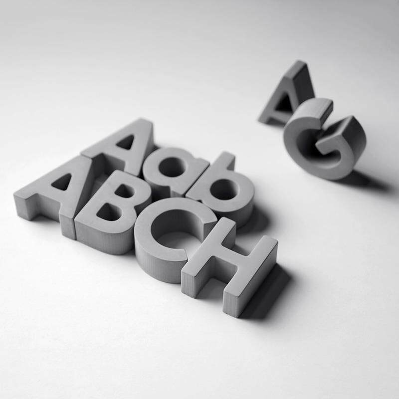 高级水泥灰色质感立体英文大小写字母H数字文化墙面墙壁装饰贴美