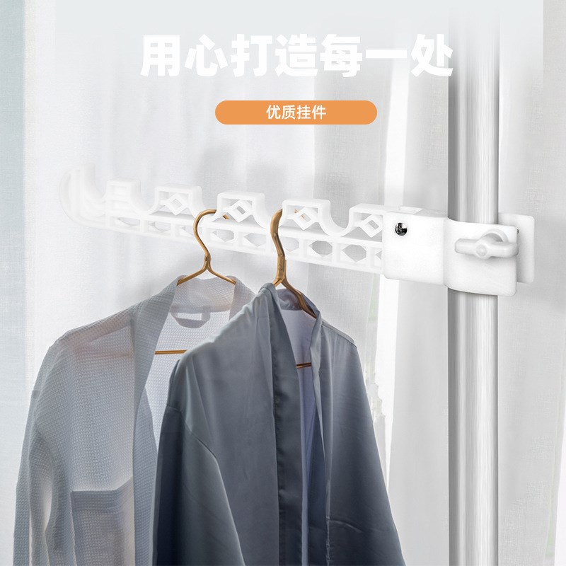 顶天立地晾衣架家用落地室内免打孔杆I伸缩杆阳台卧室晾晒挂衣架