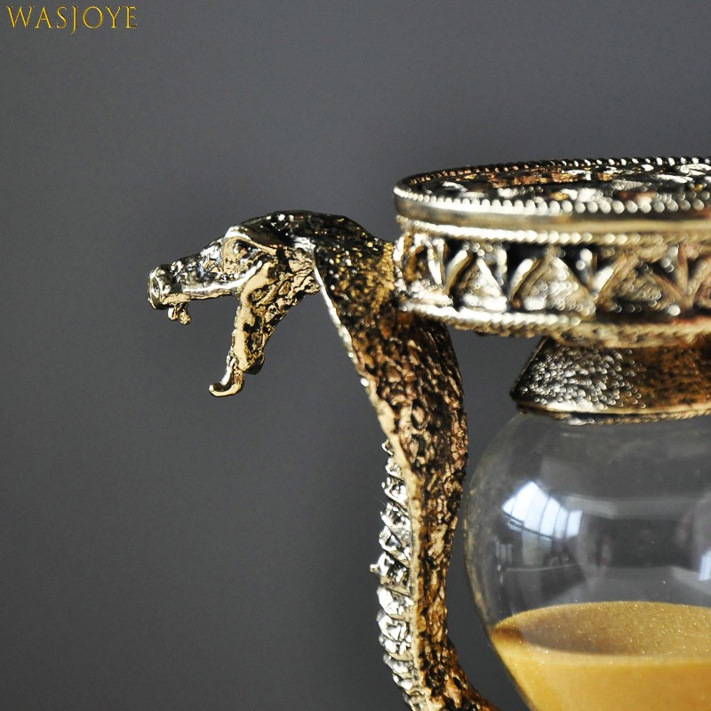 噬焰金属沙漏15分钟计时t器蛇形创意摆件家居装饰品送男士女友礼