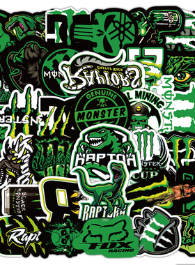 104张绿色黑暗哥特小众贴纸高清创意素材装饰行李箱手机壳贴画