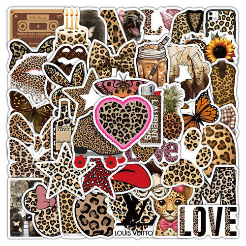 108张豹纹美学贴纸ins高颜值个性装饰手机壳笔记本ipad防水贴画