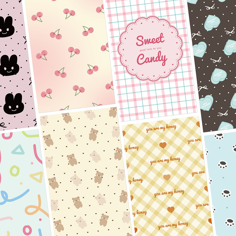 可爱波点小清新背卡打底纸ins风韩系可裁剪手账手机壳贴纸素材纸