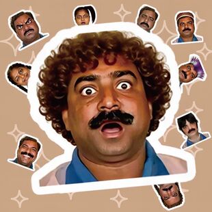 爆款印度阿三搞怪头像异形卷卷贴同桌整蛊猎奇创意趣味搞怪装饰贴