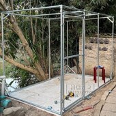 6分1寸1.2寸镀锌钢管狗笼鸡笼棚子合页双管平行旋转门眼门销J接头