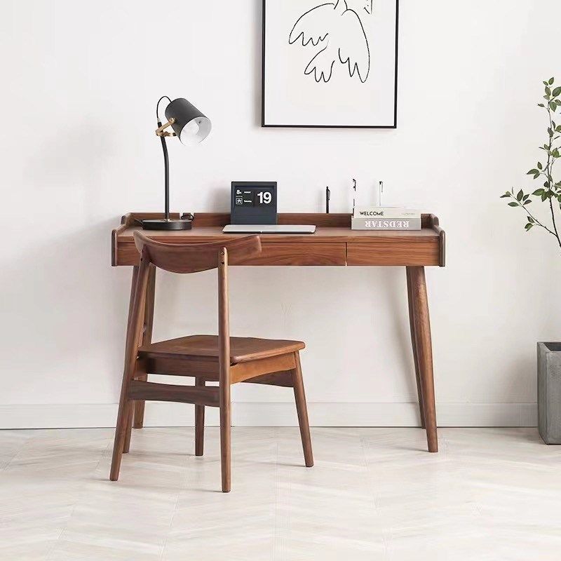 北欧组装储藏轻奢电脑桌简约写字桌子办公桌书桌简易实木学生桌