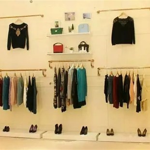 服装道具展示架店金色圆管正挂上墙侧挂架新品女装侧挂模特架子