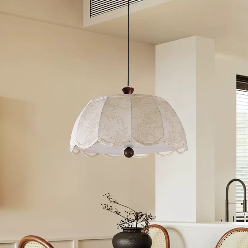 波记法式复古吊灯侘寂风民宿主卧室书房客厅灯中古美式餐厅布艺灯