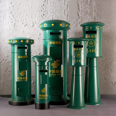 复古铁艺工艺品网红店电话亭大型户外落地装饰摆件摄影道具邮筒亭