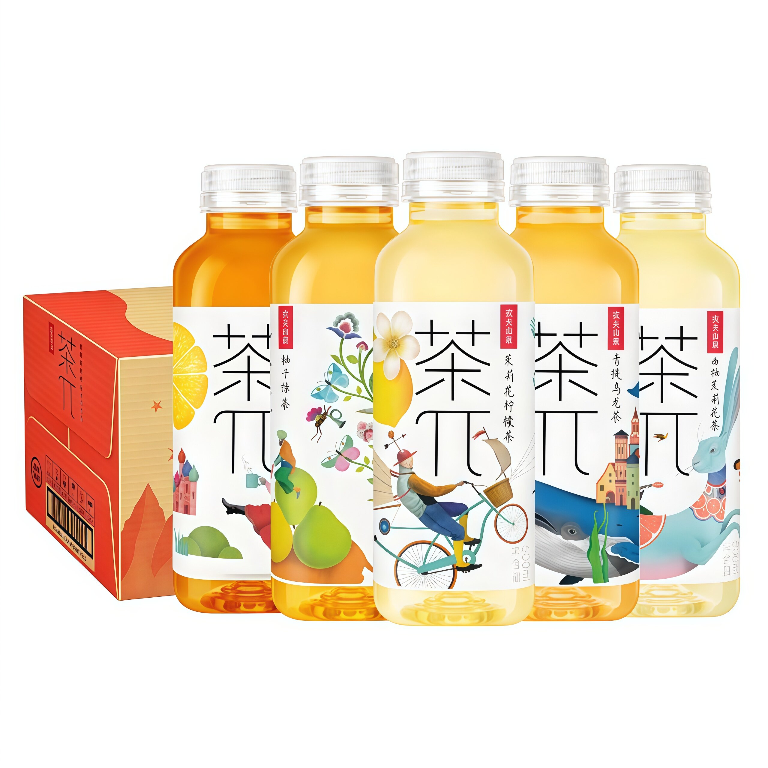 农夫山泉茶派500ml*15瓶整箱蜜桃乌龙西柚茉莉柠檬红茶果味茶饮料