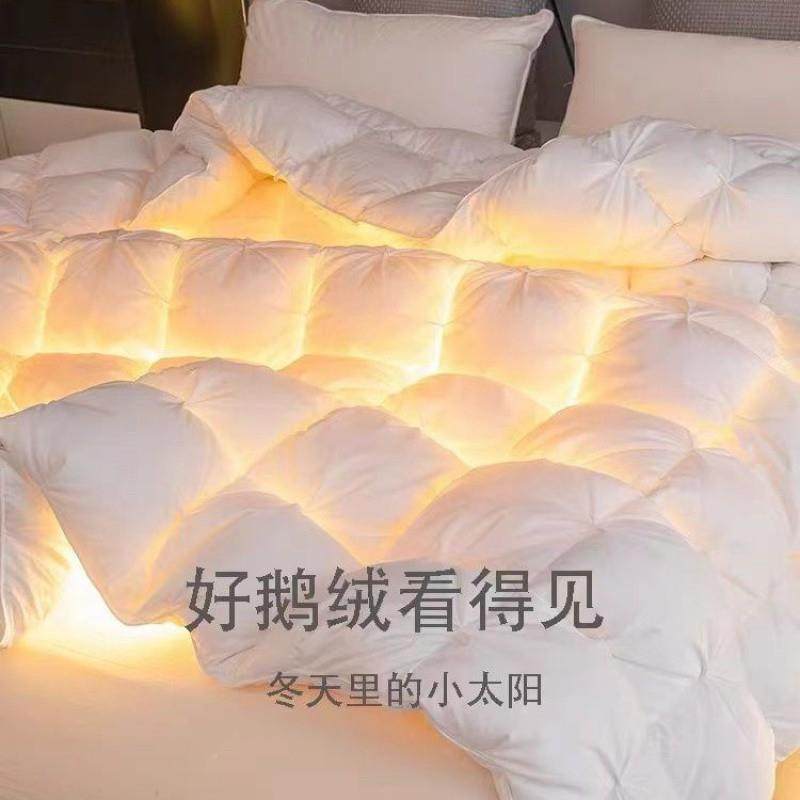 6出高挡大朵白鹅绒羽被白冬被单双ms2gaymw人加绒厚保口暖鸭绒被