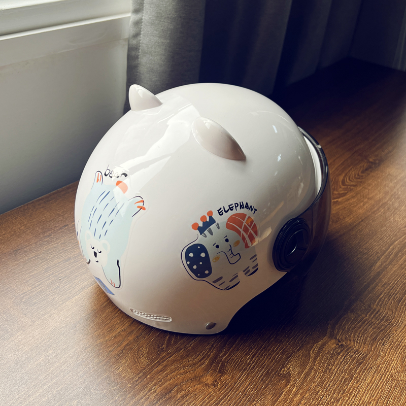 新国标夏季儿童电动车头盔卡通小孩电瓶车安全帽防晒可爱电车半盔