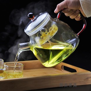 电陶炉耐热玻璃蒸茶壶煮茶器蒸汽煮茶壶黑茶普洱烧水壶泡茶壶家用
