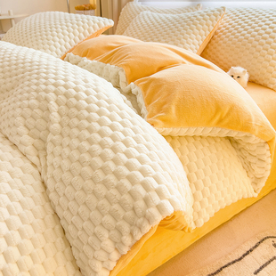 冬季 牛奶绒被套单件冬天珊瑚绒被罩双面加绒单双人被芯套150x200