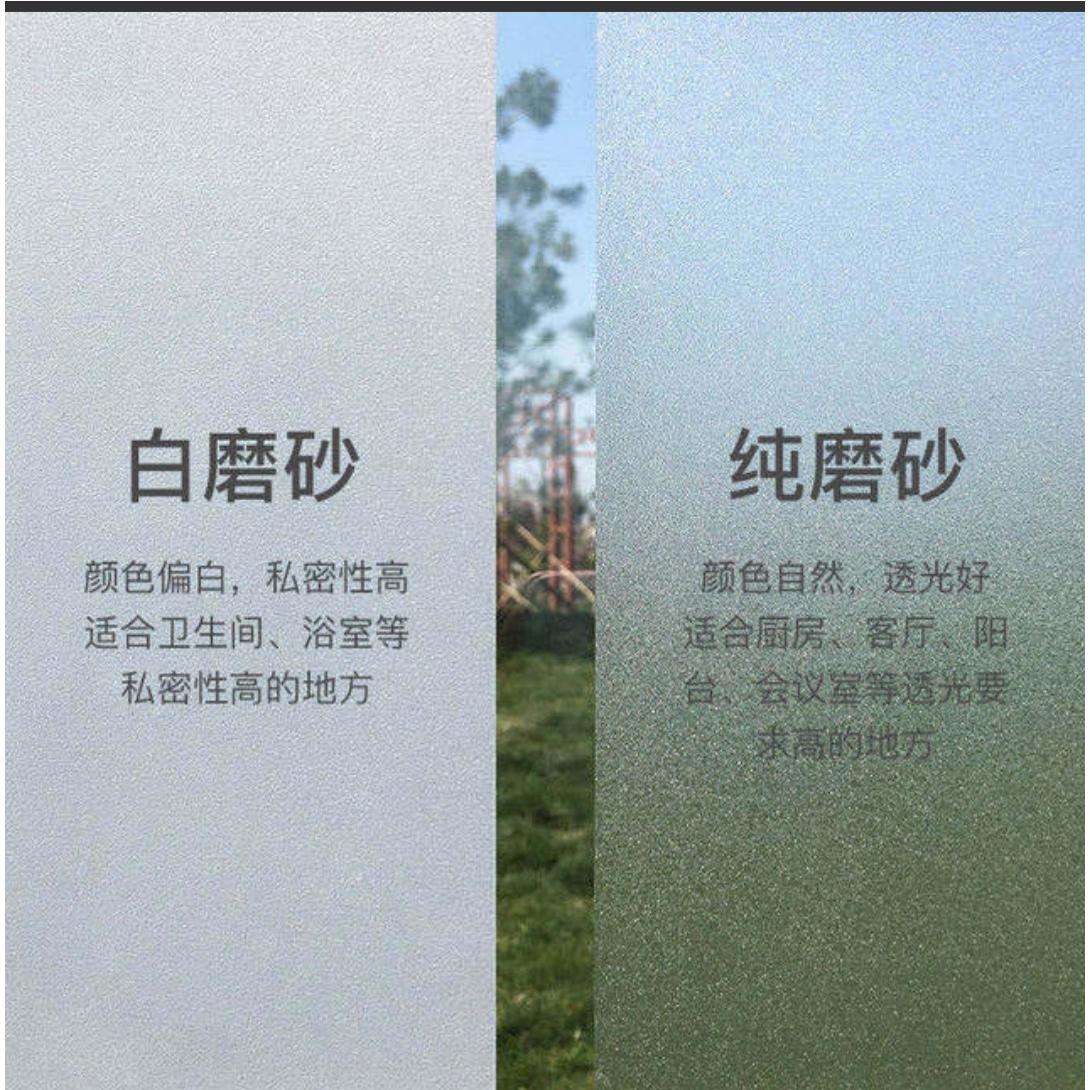 磨砂玻璃贴纸办公室防走光模糊浴室门窗户贴膜1.2米宽 透光不透明