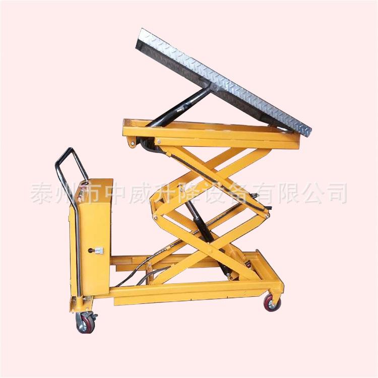 平台倾斜式电动液压升降台小型升降机工厂模具车装卸平台车