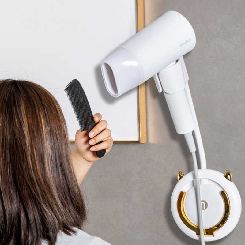 速发吹物机置风架壁挂式电吹风支架免打架卫生间浴室风筒收纳放置