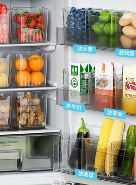 速发冰箱侧门收纳盒分装整侧神器内理保鲜侧面储物门上盒子厨房
