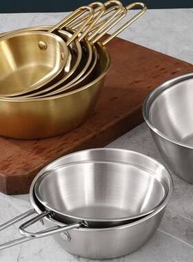 速发韩式米酒碗饭4不锈钢料金色米0碗备菜盆带理小吃调料碗