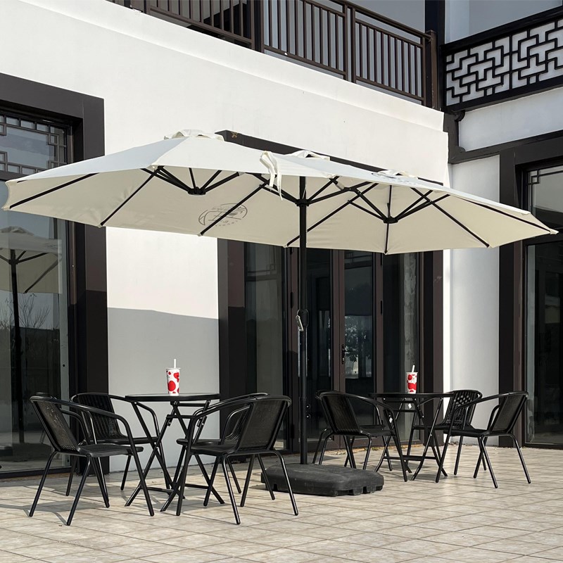 户外奶茶外摆大遮阳伞防水店户外太阳伞大型商用伞长方形咖啡厅伞