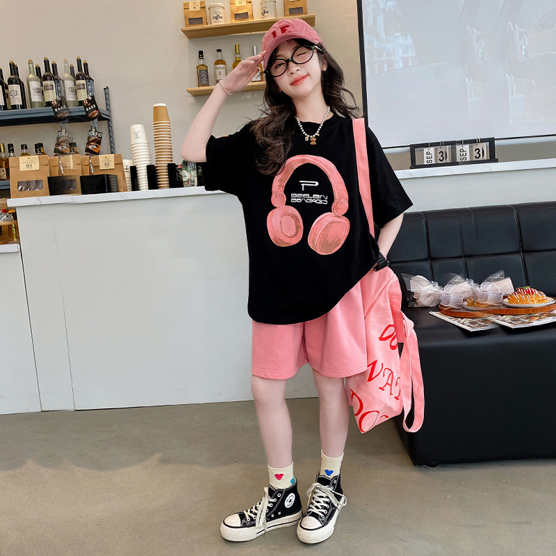 女童短袖套装夏季2024新款洋气女大童夏装T恤短裤儿童宽松t两件套,童装/婴儿装/亲子装,套装,淘宝优惠券,粉丝福利购,淘宝优惠卷